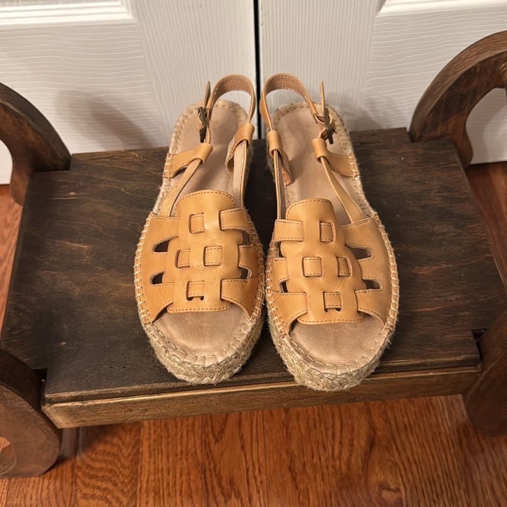Soludos Tan Leather Woven Espadrille Sandals - Picture 3 of 8